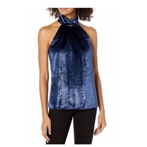 Ramy Brook-Dark Blue Shiny Pam Top [XS]
